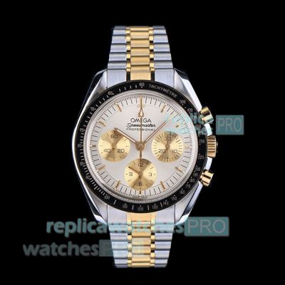 N1 Factory Swiss Replica Omega Speedmaster Yellow Gold Two-Tone Stainless Steel Watch 